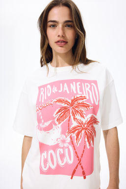 Camiseta oversize con motivo estampado - H&m фото 3