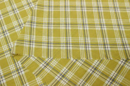 Вареный (стираный) хлопок Клетка цв.горчичный/серый, ш.2.5м, хлопок-100%, 125гр/м.кв - Купава фото 3