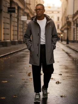 Парка спортивная мужская с капюшоном softshell серого цвета 9565Sr - Mtforce фото 42