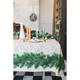 Скатерть Этель Еловые ветви 110х148 см, 100% хлопок, саржа 190 гр/м2  фото 10