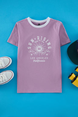 Bebe Mavisi Erkek Cocuk %100 Pamuk Slogan Bask?l? Regular Kal?p K?sa Kol Orme T-Shirt TKDSS25TS00042 - Trendyolmilla фото 4