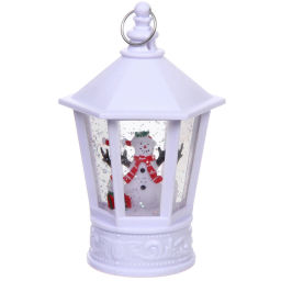 Сувенир с подсветкой "Фонарь-Снеговик" 8*7*14 см