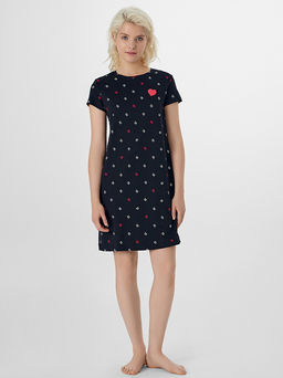 Сорочка ночная женская черная с надписью Love