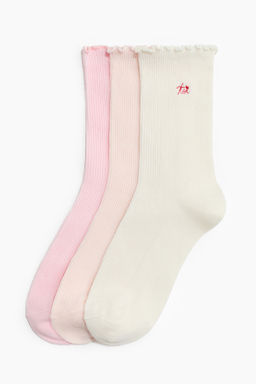 Pack de 3 calcetines con ribete sobrehilado