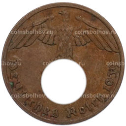 Монета 1 рейхспфенниг 1939 года A Германия