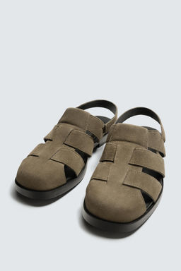 SANDALIA CANGREJERA PIEL / Beige - Zara фото 5