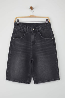 TRENDYOLMILLA Mavi Normal Bel Vintage Denim Bermuda TWOSS25SR00150 фото 5