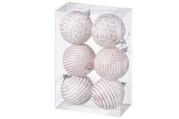 Набор 6 новогодних шаров 9,5*9,5 см Винтаж розовый с эффектом старины - Elan gallery фото 13