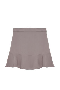 Gri Etek Ucu Volanl? Mini Dokuma Etek TWOAW20ET0617 - Trendyolmilla фото 6