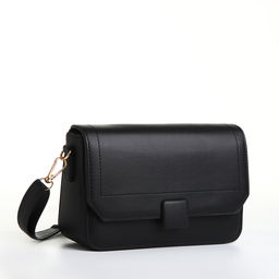 Сумка женская мессенджер на магните, 20×7×12 см, чёрная