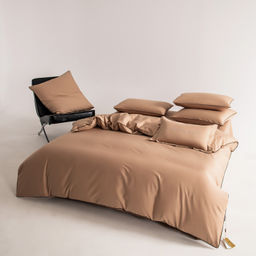 Комплект постельного белья Однотонный Сатин Элитный на резинке OCER015 180*200*30;160*200*30;140*200*30 Евро 4 Наволочки