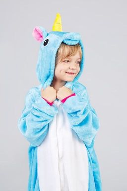 Пижама кигуруми голубой Единорог (детская)