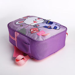 Рюкзак детский на молнии, 3 наружных кармана, цвет сиреневый - Simaland фото 3