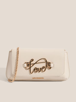 Клатч LOVE MOSCHINO SCRIPT Артикул 4460027, молочно-бежевый