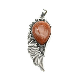 Подвеска с авантюрином Крыло 23*52мм