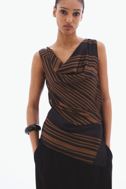 Top con escote drapeado y lazada - H&m фото 2