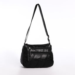 Сумка женская на одно плечо, на молнии, цвет чёрный - Simaland фото 4