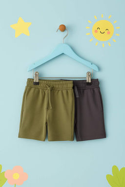 Siyah-K?rm?z? 2li Erkek Cocuk Pamuklu Basic Orme Sort & Bermuda TKDSS25SR00003 - Trendyolmilla фото 6