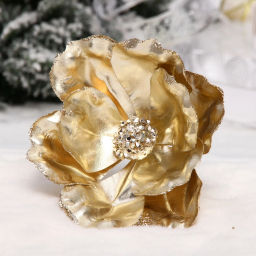 Украшение новогоднее "Пуансеттия - Зимний сон" 15 см, Золото