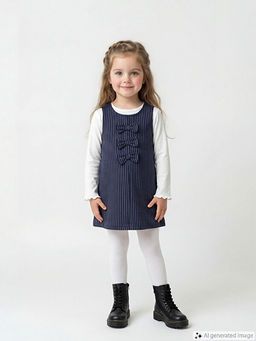 Fiyonklu K?z ?ocuk Elbise ve Bluz