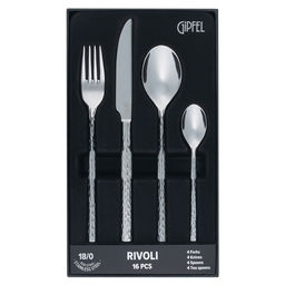51044 GIPFEL Набор столовых приборов RIVOLI 16 пр. Материал: нерж.сталь 18/0. Зеркальная полировка.
