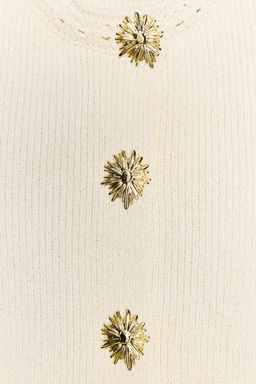 KNITTED TOP WITH GOLD BUTTONS - Zara фото 7