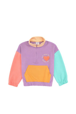 K_z _ocuk Lila Yar_m Fermuarl_ Sweatshirt