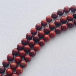 Бусины для украшений из красной Яшмы (64 бусины) 38 см