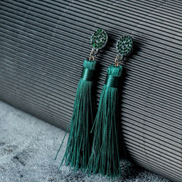 Серьги Кисти гармония, цвет изумрудный, L кисти 8.5 см
