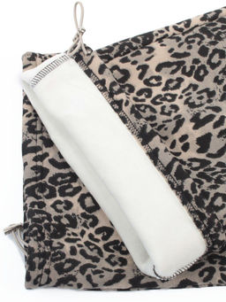 870-8 DK. BEIGE/LEOPARD Костюм спортивный зимний женский (95% хлопок, 5% полиэстер)
