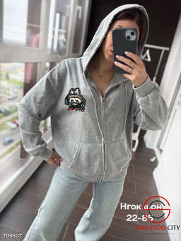 Худи с капюшоном женская на молнии