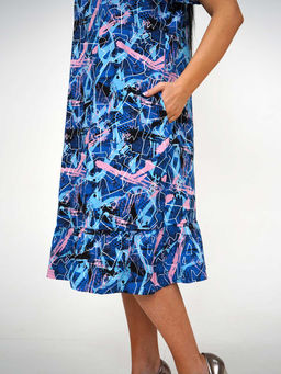 Платье женское, цвет голубой синий розовый