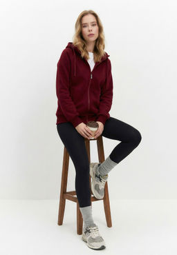 Толстовка женская 25234-532 футер темно-красный