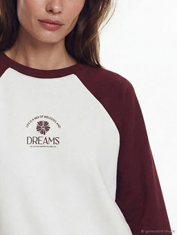 Bask?l? Oversize Kad?n Sweatshirt Tunik