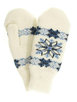 Варежки женские "Снежинка со звездами" КРУГ 3434-2