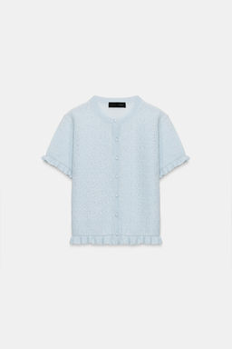 CHAQUETA PUNTO ESTRUCTURA VOLANTES / Azul claro - Zara фото 7