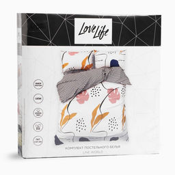 Постельное бельё LoveLife евро Line world 200х217см, 225х240см, 50х70см-2шт, 100% хлопок, сатин, 125г/м  фото 10