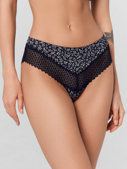 Цена за 2 штуки! Трусы женские слипы черные с листиками - Mark formelle фото 2