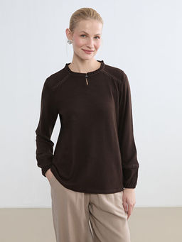 F?rf?rl? Bisiklet Yaka Nak??l? Bluz