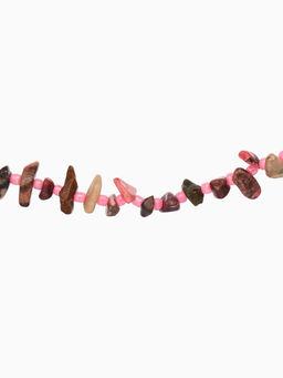 Ожерелье из камня, 45 см, розовое