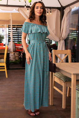 Платье Элинор макси (серо-голубое) П15798-12М - Lt collection фото 9