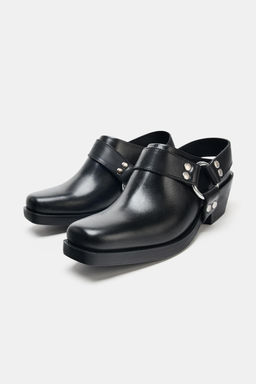 LEATHER BIKER CLOGS - Zara фото 17