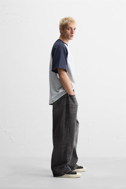 T-SHIRT WITH CONTRAST SLEEVES - Zara фото 4