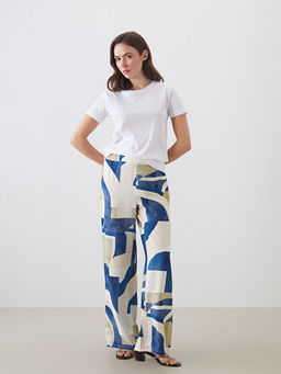 Beli Lastikli Desenli Kad?n Pantolon