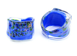 Кольцо женское из муранского стекла модель 12 цв.васильковый
