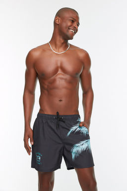 TRENDYOL MAN Siyah Bask?l? Standart Boy Mayo Deniz Sortu TMNSS20DS0009 - Trendyolmilla фото 6