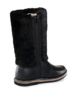 Унты женские на войлочной подошве.Черн., Черная "норка". Молния