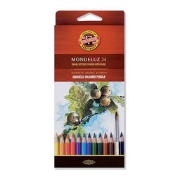 Карандаши цветные акварельные KOH-I-NOOR MONDELUZ деревянные, 24 цвета, шестигранные, карт...