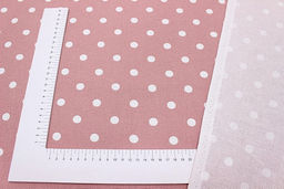 Рогожка Белый горох (11мм) на дымчатой розе, СОРТ2, ш.1.5м, хлопок-100%, 160гр/м.кв - Купава фото 3