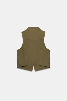 CHALECO CREMALLERA BOTONES / Khaki - Zara фото 6